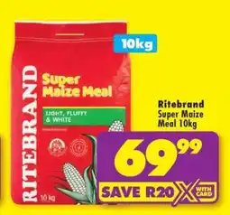 Shoprite Ritebrand Super Maize Meal 10kg offer