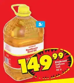 Shoprite RITEBRAND SUNFLOWER SEED OIL 5ℓ offer