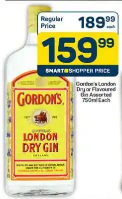 Pick n Pay Gordon’s London Dry or Flavoured Gin Assorted 750ml Each offer