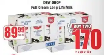 Boxer Dew Drop Full Cream Long Life Milk offer