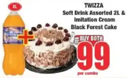 Boxer Twizza Soft Drink Assorted & Imitation Cream Black Forest Cake offer