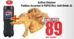 Boxer Grilled Chicken Flatties Assorted & Pepsi Max Soft Drink offer