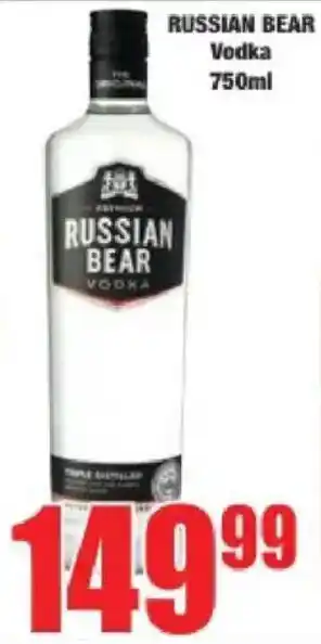 Boxer Russian Bear Vodka offer