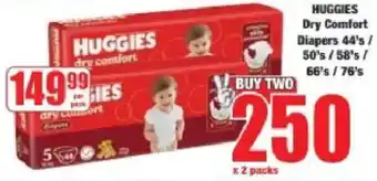 Boxer Huggies Dry Comfort Diapers offer
