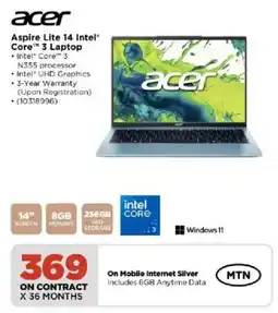 HiFi Corp Acer Aspire Lite 14 Intel Core 3 Laptop offer