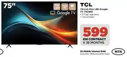 HiFi Corp TCL 75-Inch Mini LED Google TV-75C6KS offer