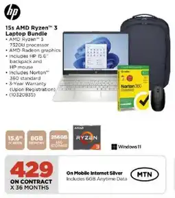 HiFi Corp Hp 15s AMD Ryzen 3 Laptop Bundle offer