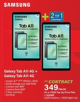 Samsung Galaxy Tab A11 4G + Galaxy Tab A11 4G
