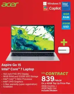 Incredible Connection Acer Aspire Go 15 Intel Core 7 Laptop offer