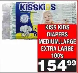 Advance Cash n Carry Kiss kids diapers medium, large, extra large offer