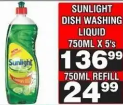 Advance Cash n Carry Sunlight dishwashing liquid offer