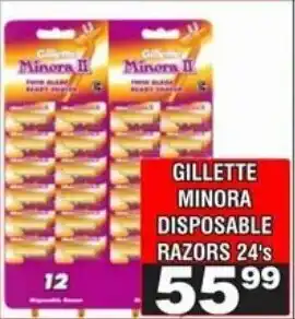 Advance Cash n Carry Gillette minora disposable razors offer