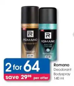 Clicks Romano Deodorant Bodyspray offer