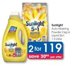 Clicks Sunlight Auto Washing Powder or Liquid 2in1 offer