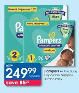 Clicks Pampers Active Baby Disposable Nappies Jumbo Pack offer