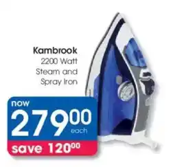 Clicks Kambrook 2200 Watt Steam and Spray Iron offer