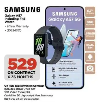 Samsung Galaxy A57 including Fit3 Watch