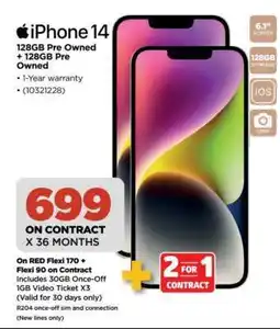HiFi Corp iPhone 14 128GB Pre Owned + 128GB Pre Owned offer