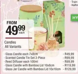 Checkers Glass Candle each 7x8cm offer