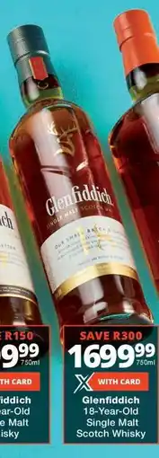 Checkers Glenfiddich 18-Year-Old Single Malt Scotch Whisky offer