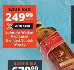 Checkers Johnnie Walker Red Label Blended Scotch Whisky offer