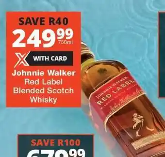 Checkers Johnnie Walker Red Label Blended Scotch Whisky offer