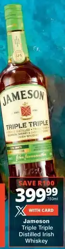 Checkers Jameson Triple Triple Distilled Irish Whiskey offer