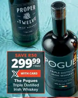 Checkers THE POGUES Triple Distilled Irish Whiskey offer