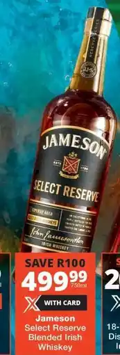 Checkers Jameson Select Reserve Blended Irish Whiskey offer