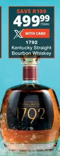 Checkers 1792 Kentucky Straight Bourbon Whiskey offer