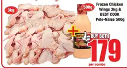 Boxer Frozen Chicken Wings 3kg & BEST COOK Pele-Naise 500g offer