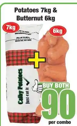 Boxer Potatoes 7kg & Butternut 6kg offer