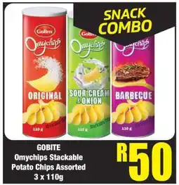 Boxer GOBITE Omychips Stackable Potato Chips Assorted 3 x 110g offer