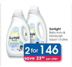 Clicks Sunlight Baby Auto & Handwash Liquid 1.5 Litres offer