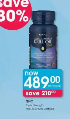 Clicks GNC Triple Strength Krill Oil 60 Mini Softgels offer