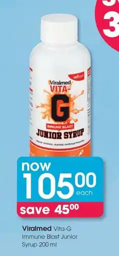 Clicks Viralmed Vita-G Immune Blast Junior Syrup 200 ml offer