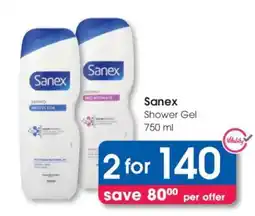 Clicks Sanex Shower Gel 750 ml offer