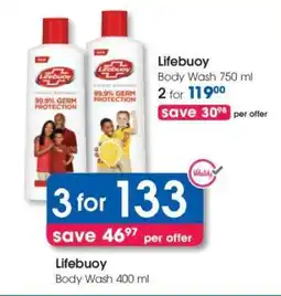 Clicks Lifebuoy Body Wash 750 ml offer