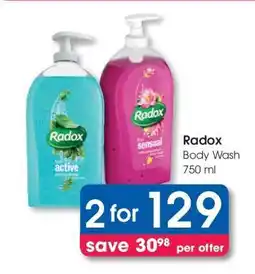 Clicks Radox Body Wash 750 ml offer