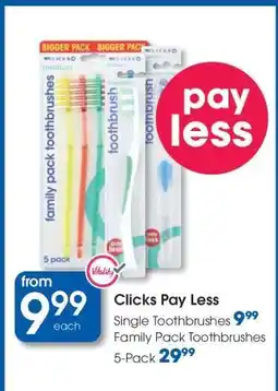 Clicks Family Pack Toothbrushes 5-Pack offer