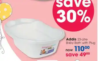 Clicks Addis 23-Litre Baby Bath with Plug offer
