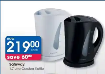 Clicks Safeway 1.7 Litre Cordless Kettle offer