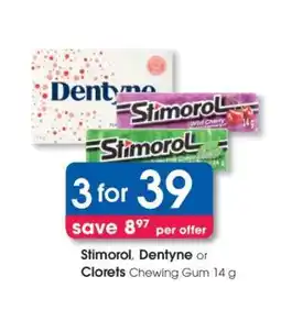 Clicks Stimorol, Dentyne or Clorets Chewing Gum 14 g offer