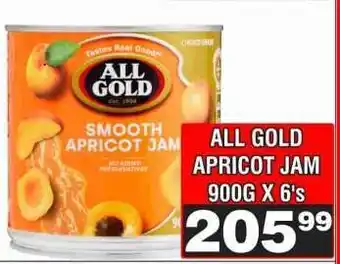 Advance Cash n Carry ALL GOLD APRICOT JAM 900G X 6's offer