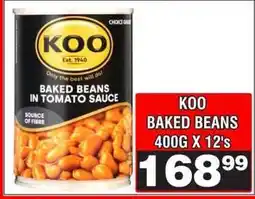 Advance Cash n Carry KOO BAKED BEANS 400G X 12's offer
