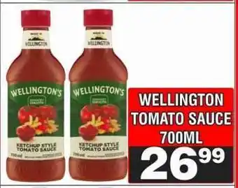 Advance Cash n Carry WELLINGTON TOMATO SAUCE 700ML offer