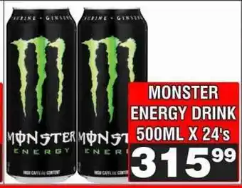 Advance Cash n Carry MONSTER ENERGY DRINK 500ML X 24's offer
