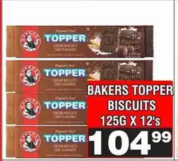 Advance Cash n Carry BAKERS TOPPER BISCUITS 125G X 12's offer