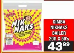 Advance Cash n Carry SIMBA NIKNAKS BAILER 20G X 50's offer