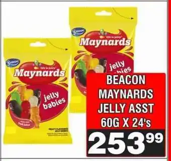 Advance Cash n Carry BEACON MAYNARDS JELLY ASST 60G X 24's offer